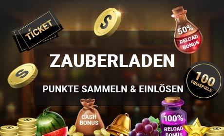SlotMagie Zauberladen mit Treuepunkten, Bonusprämien und Freispielen